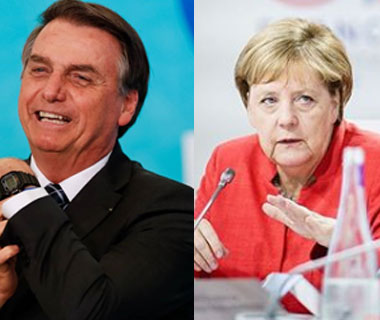 Bolsonaro e Merkel conversam sobre recursos para Amazônia