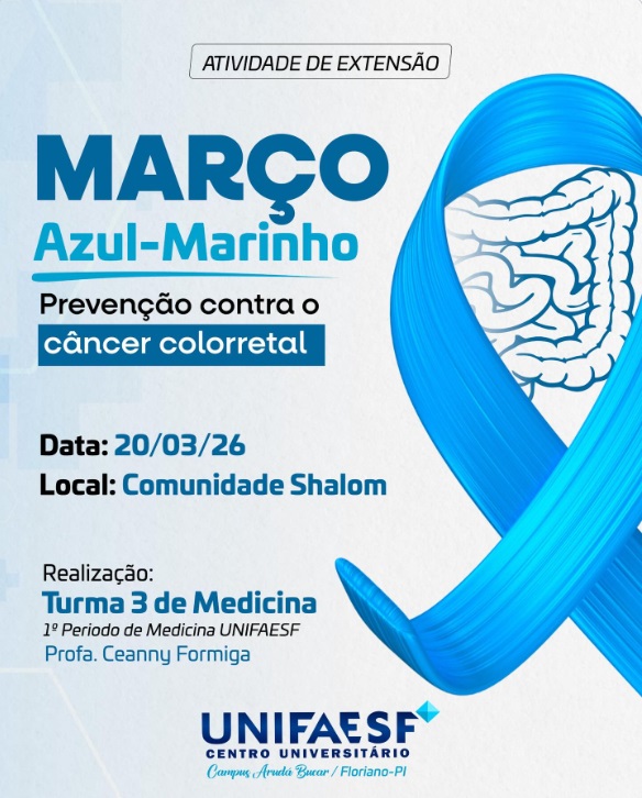 Ação do Março Azul-Marinho leva conscientização sobre câncer colorretal à comunidade em Floriano