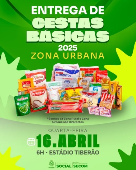 Entrega de cestas básicas na zona urbana de Floriano acontece nesta quarta-feira (16)