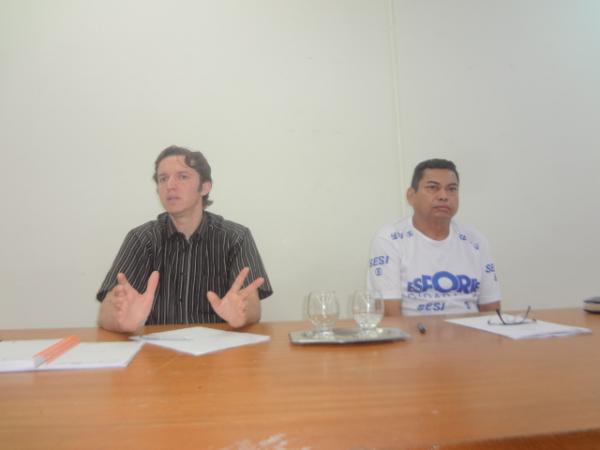 Maur&iacute;cio Miranda, Secret&aacute;rio de Cultura, Esporte e Lazer  e o Assessor Rilmar Barbosa.(Imagem:FlorianoNews)