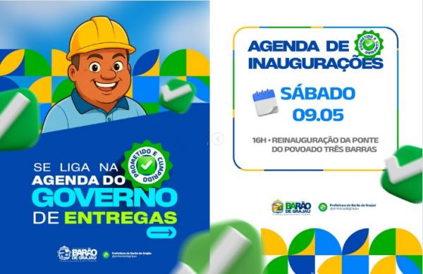 Governo de Entregas reinaugura ponte do povoado Tr&ecirc;s Barras neste s&aacute;bado em Bar&atilde;o de Graja&uacute;.(Imagem:Reprodu&ccedil;&atilde;o/Instagram)