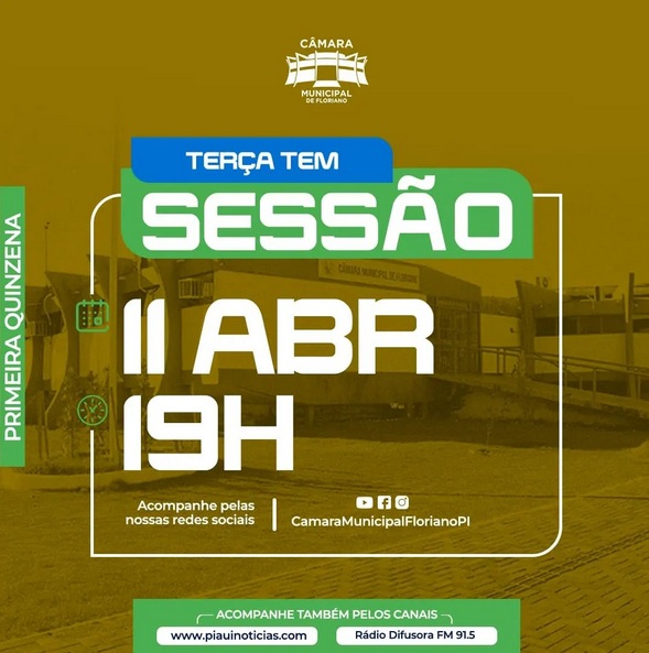 Câmara Municipal de Floriano encerra ciclo de sessões ordinárias da primeira quinzena de abril