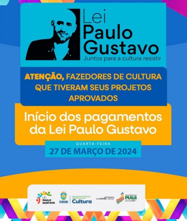 Cultura de Floriano inicia repasse da Lei Paulo Gustavo