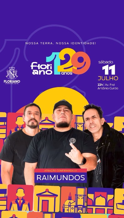 Raimundos é confirmado na programação dos 129 anos de Floriano