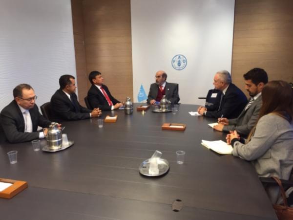Wellington participa de reunião com representantes da FAO (Organização das Nações Unidas para Alimentação e Agricultura)(Imagem:CCom)