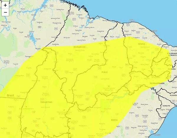  Governo Federal decreta estado de emerg&ecirc;ncia para 11 cidades do Piau&iacute;.(Imagem:Inmet )