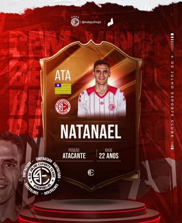 Natanael, atacante anunciado pelo 4 de Julho.(Imagem:Divulga&ccedil;&atilde;o/4 de Julho E.C.)