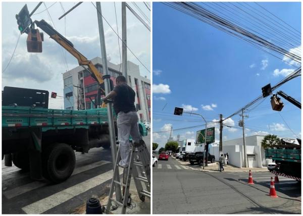 Sutran de Floriano realiza sinaliza&ccedil;&atilde;o vertical em vias do munic&iacute;pio.(Imagem:Secom)