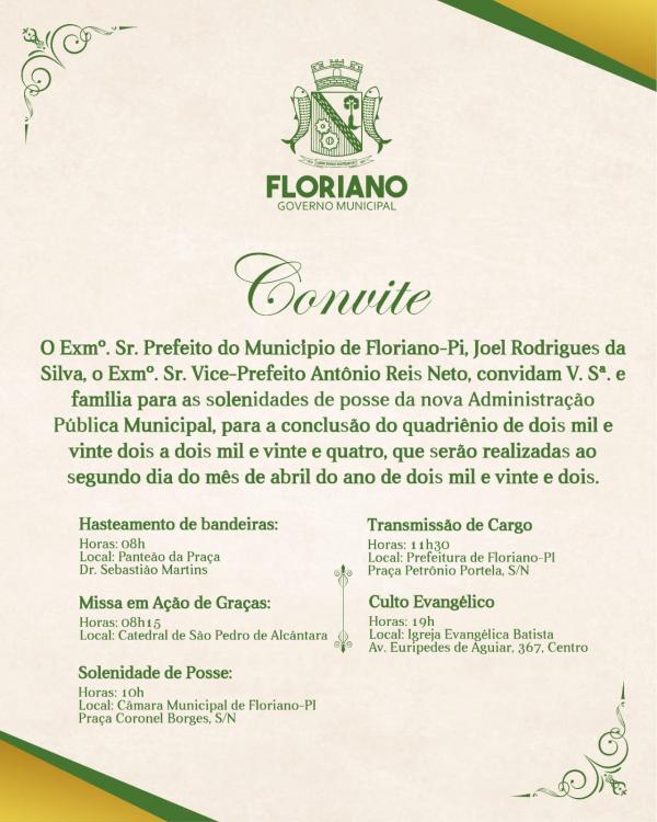 Convite da solenidade de posse do novo prefeito(Imagem:Divulga&ccedil;&atilde;o)