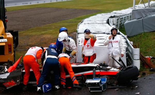 Acidente de Jules Bianchi no GP do Jap&atilde;o.(Imagem:Getty Images)