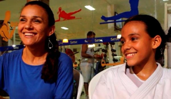 Maria Aparecida acompanha filha no jud&ocirc;.(Imagem:Emanuele Madeira/Globoesporte.com)