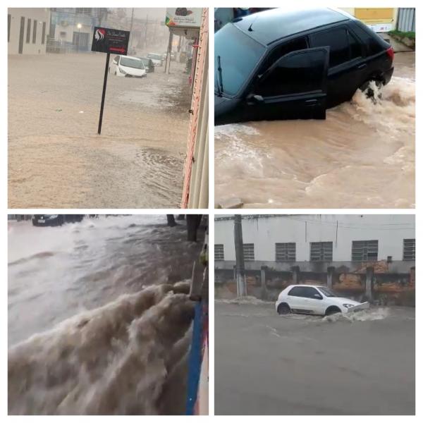Chuva deixa ruas alagadas em Floriano(Imagem:Reprodu&ccedil;&atilde;o)