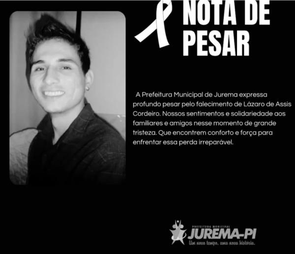 Nota de pesar Prefeitura de Jurema.(Imagem:Reprodu&ccedil;&atilde;o)