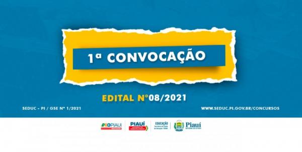 Secretaria de Educação divulga 1ª convocação do Seletivo GSE Nº 08/2021