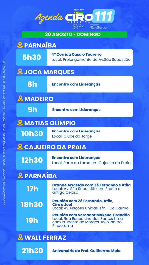 AGENDA - CIRO NOGUEIRA - 30/08(Imagem:Ascom)