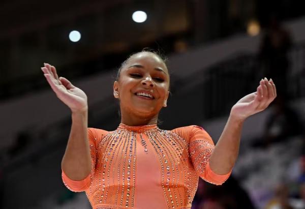 Fl&aacute;via Saraiva no Mundial de gin&aacute;stica.(Imagem:REUTERS/Jennifer Lorenzini)