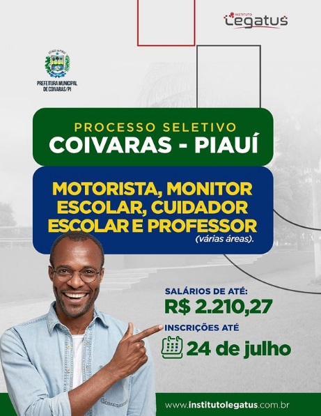Prefeitura de Coivaras do Piauí está com inscrições abertas de processo seletivo