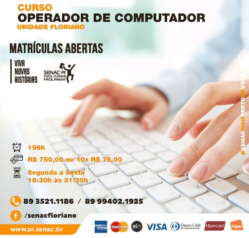Senac Floriano promove curso de Operador de Computador