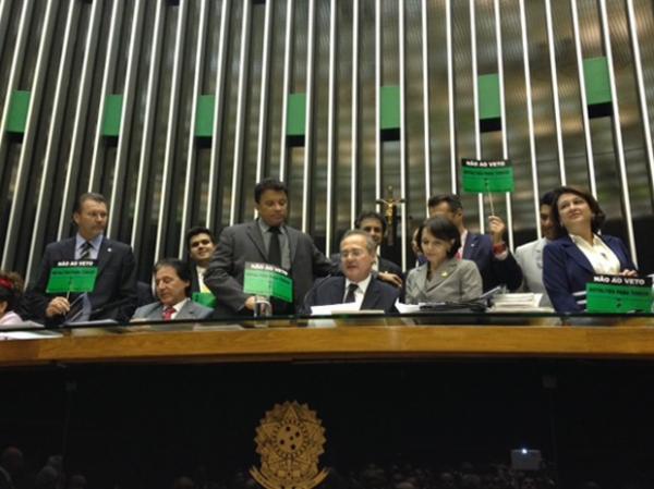 Mesa do Congresso Nacional durante vota&ccedil;&atilde;o dos vetos &agrave; Lei dos Royalties.(Imagem:Fabiano Costa/G1)