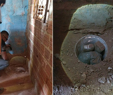 Polícia descobre 5 kg de drogas em compartimento secreto de casa