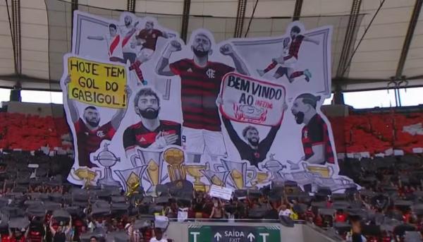 Mosaico para Gabigol em sua despedida do Flamengo.(Imagem:Reprodu&ccedil;&atilde;o / sportv)