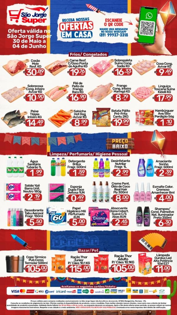 São João de ofertas do São Jorge Super.(Imagem:Divulgação)