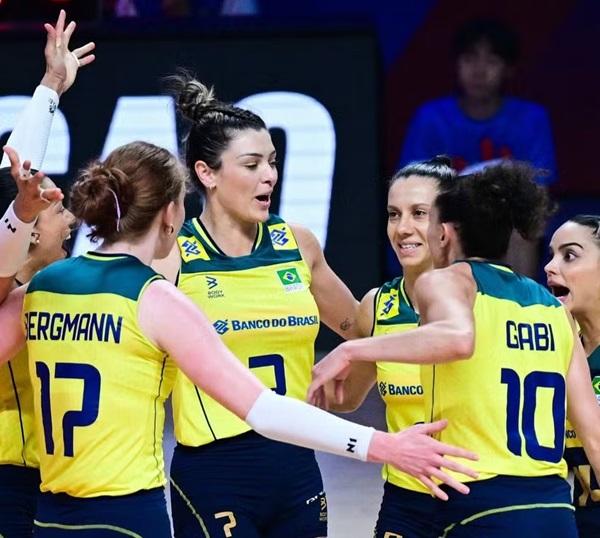 Brasil bate Tailândia e quebra recorde de vitórias na Liga das Nações feminina