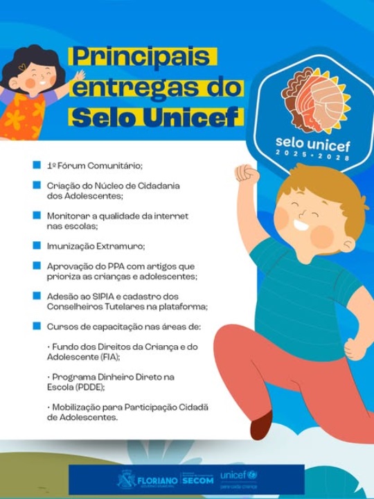 Floriano avança na garantia de direitos de crianças e adolescentes durante o ciclo do Selo UNICEF