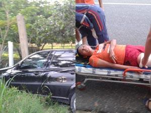 Jovem causa acidente e deixa atleta com ferimentos graves