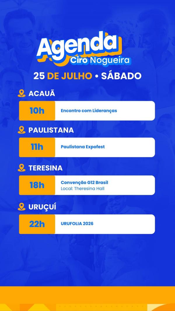Senador Ciro Nogueira cumpre agenda neste sábado (25)(Imagem:Ascom)