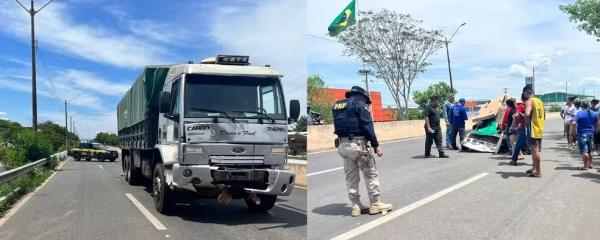 Homem morre após ser arrastado por caminhão na BR-316