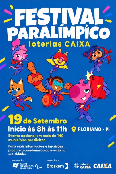 Festival Paralímpico será realizado em Floriano com programação voltada à inclusão pelo esporte
