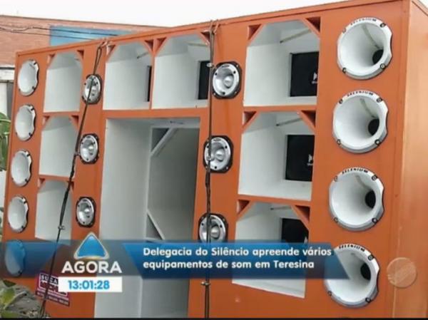 Delegacia do sil&ecirc;ncio apreende equipamentos de som.(Imagem:G1 PI)