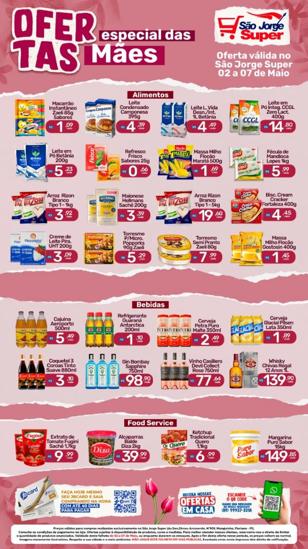 Confira o Caderno de Ofertas Especial de Dia das M&atilde;es do S&atilde;o Jorge Super(Imagem:Divulga&ccedil;&atilde;o)