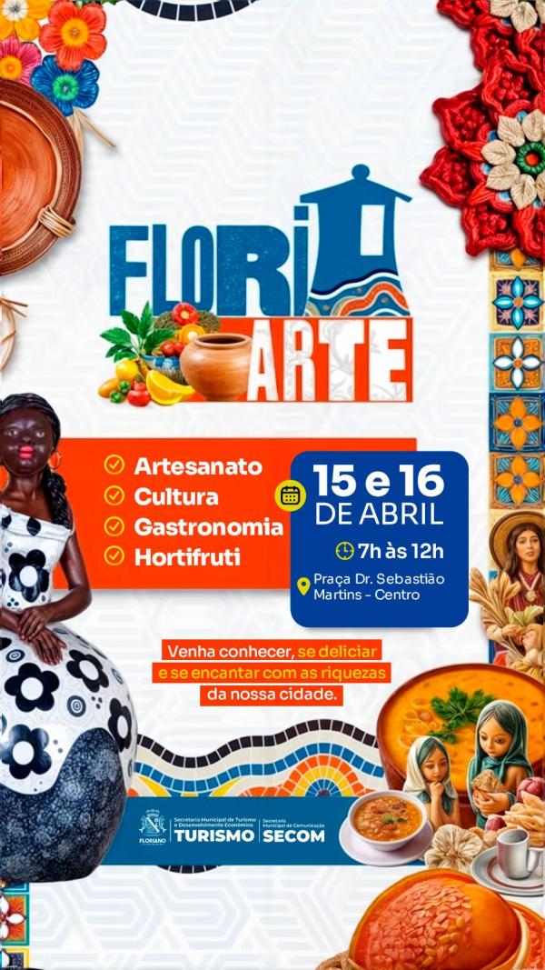 FloriArte celebra o melhor de Floriano com artesanato, gastronomia e cultura local.(Imagem:Divulga&ccedil;&atilde;o)