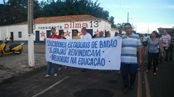 Manifestação marca início da greve dos profissionais da educação de Barão de Grajaú.(Imagem:FlorianoNews)