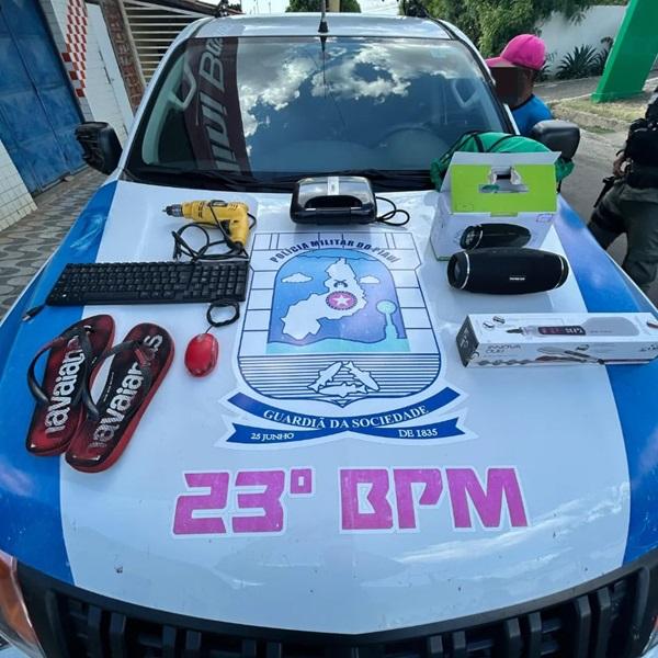 Objetos achados com trio preso em Elesb&atilde;o Veloso (Imagem:PM-PI)