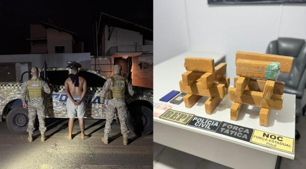 Suspeitos de tráfico são detidos com 15 tabletes de maconha dentro de mala em ônibus interestadual(Imagem:Reprodução)