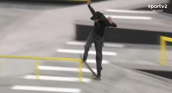 Rayssa Leal na final da SLS de T&oacute;quio.(Imagem:Reprodu&ccedil;&atilde;o)