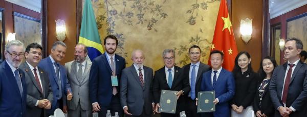 Audi&ecirc;ncia com o Presidente da Envision, Lei Zhang.(Imagem:Ricardo Stuckert / PR)