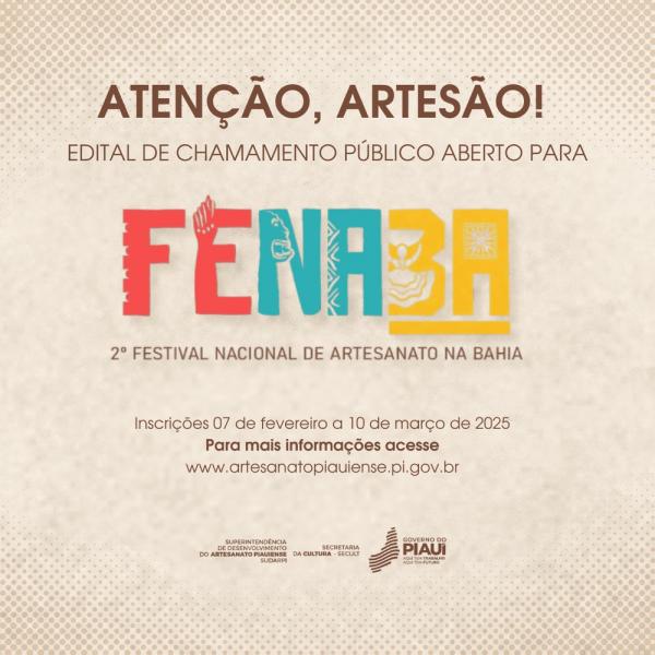 Sudarpi lança seleção de artesãos para 2ª Feira Nacional de Artesanato na Bahia