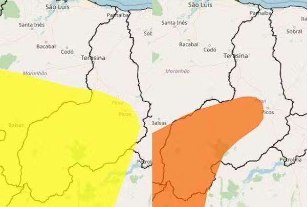 Baixa umidade relativa do ar no Piau&iacute;.(Imagem: Inmet)