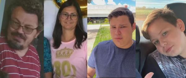 Cl&aacute;udio Vidal, Cleonice Marques, Gustavo Vidal e Carlos Eduardo Vidal foram mortos por L&aacute;zaro Barbosa.(Imagem:Arquivo pessoal)