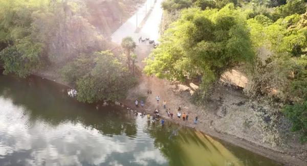  Crian&ccedil;as e adolescentes desapareceram no rio Parna&iacute;ba, em Naz&aacute;ria, no Piau&iacute;.(Imagem:Reprodu&ccedil;&atilde;o/TV Clube )