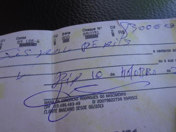 Estelionatários dão cheque falso na compra de um veículo em Floriano