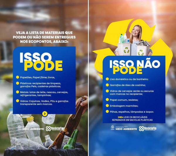 Materiais que podem ou n&atilde;o serem entregues.(Imagem:Secom)