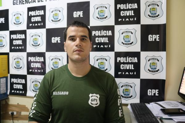 Delegado Matheus Zanatta da Ger&ecirc;ncia de Pol&iacute;cia Especializada.(Imagem: Rafaela Leal /G1 PI)