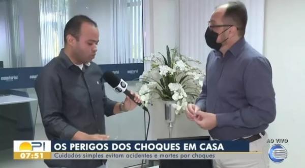 Executivo da Equatorial Piau&iacute; d&aacute; dicas para evitar acidentes com choque el&eacute;trico.(Imagem: Rede Clube)