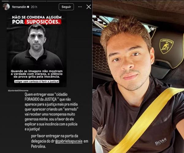 Empres&aacute;rio Fernandin OIG fez publica&ccedil;&atilde;o oferecendo recompensa a quem fornecer informa&ccedil;&otilde;es sobre foragido.(Imagem: Reprodu&ccedil;&atilde;o)