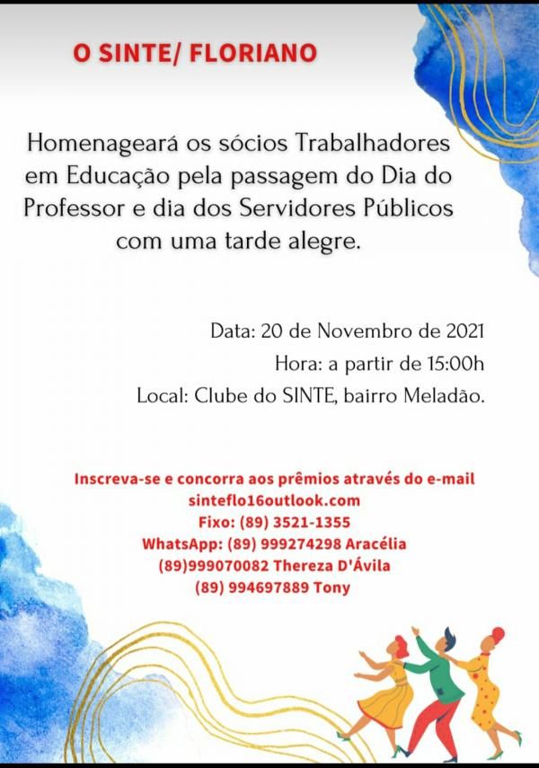 SINTE realiza evento comemorativo ao Dia do Professor(Imagem:Divulga&ccedil;&atilde;o)